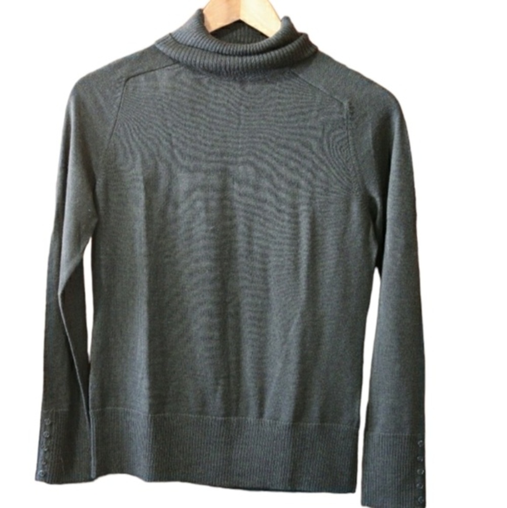 VICTOR ALFARO Vintage Gray Wool Turtleneck Sweater Long Sleeve Medium Designer